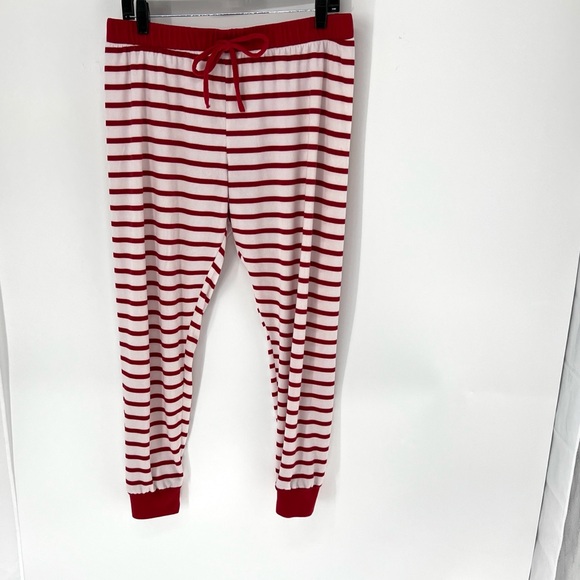 Bearpaw jogger striped lounge pants velour women’s large - Picture 1 of 5